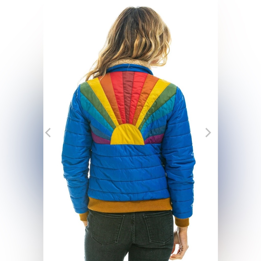 Aviator Nation SUNBURST JACKET RARE SNORKEL BLUE size M